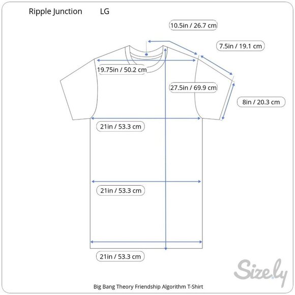 Unisex Ripple Junction Big Bang Theory Friendship Algorithm T-Shirt Large - Picture 6 of 6